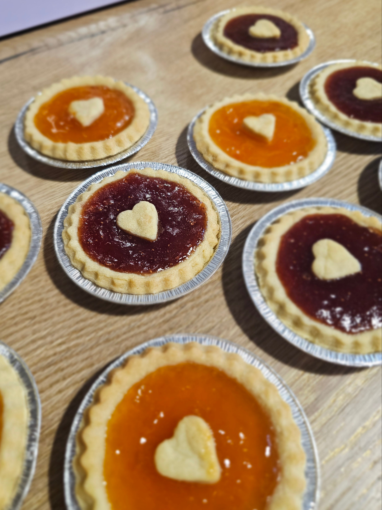 Queen of Hearts' Jam Tarts ❤️ Choose from Cherry, Strawberry & Wild Strawberry, Apricot, Lemon Curd, and Wild Blueberry