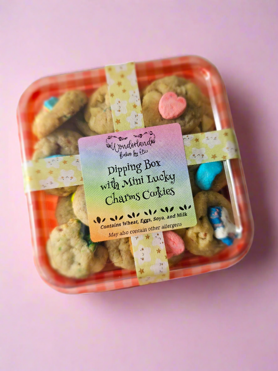 Mini Cookie Dipping Box (Small) - Tiny Cookies with Your Choice of Dip
