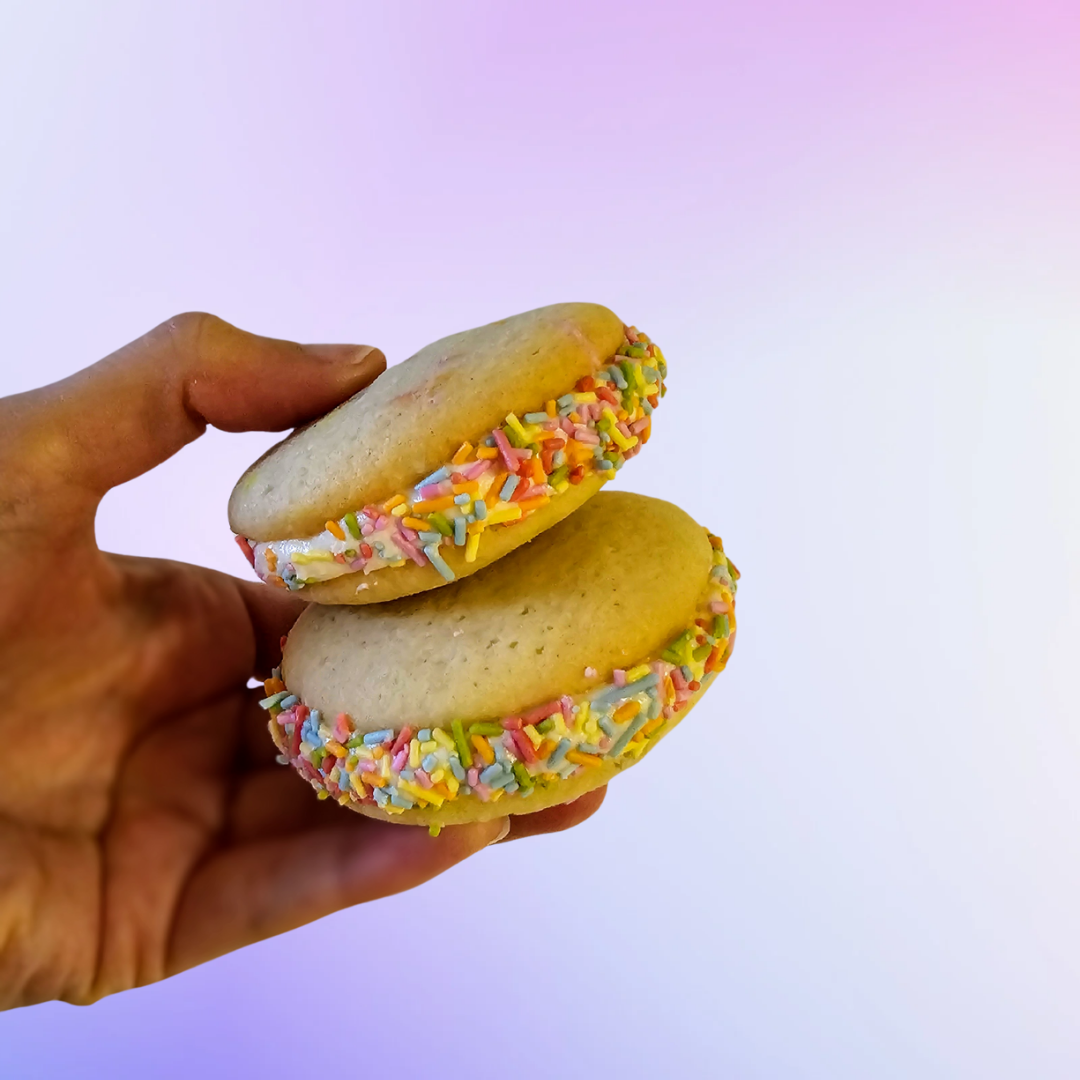 Sprinkle Sugar Cookie Sandwiches with Marshmallow Fluff Buttercream