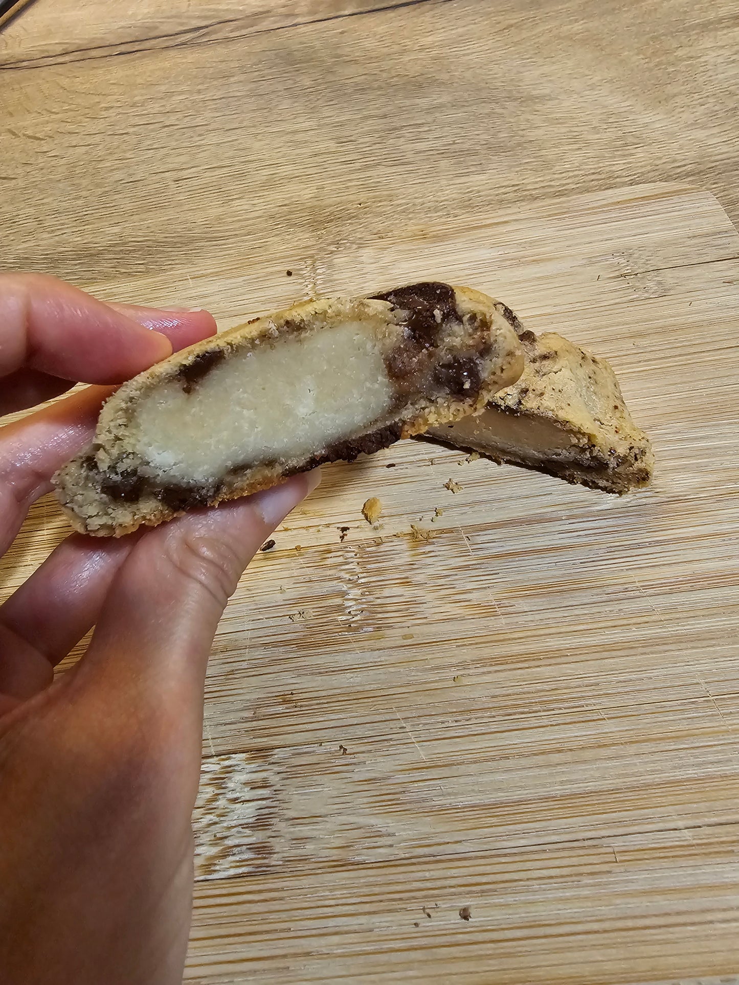 Marzipan Stuffed Cookies with Dark Chocolate