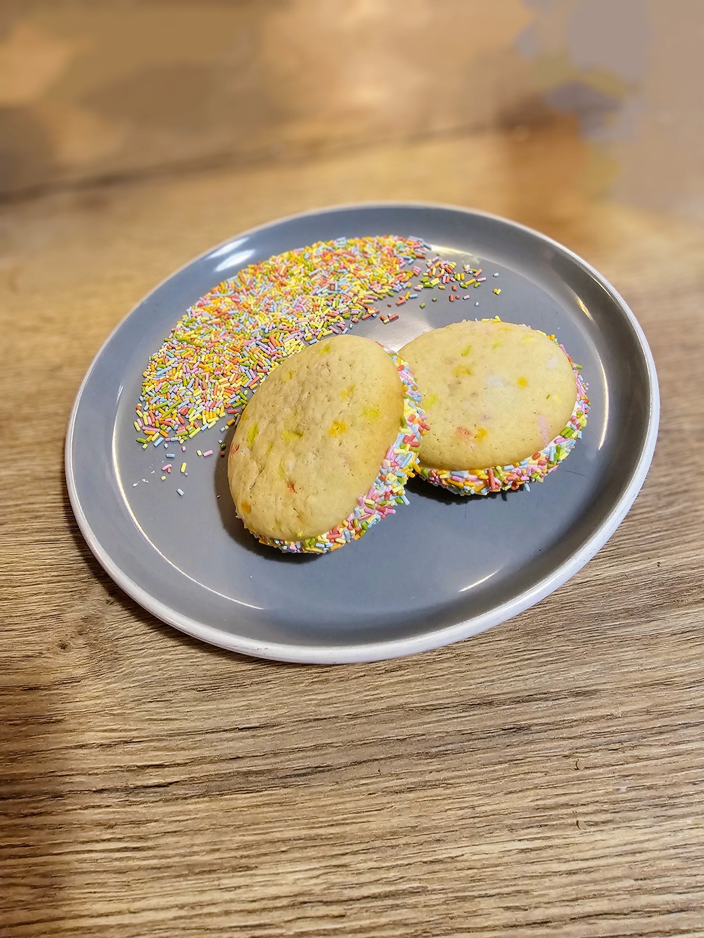 Sprinkle Sugar Cookie Sandwiches with Marshmallow Fluff Buttercream