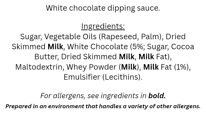 ADD-ON: Small Dipping Sauce Pot (Choose Your Flavour) Including Salted Caramel, Chocolate, Hazelnut, Pistachio